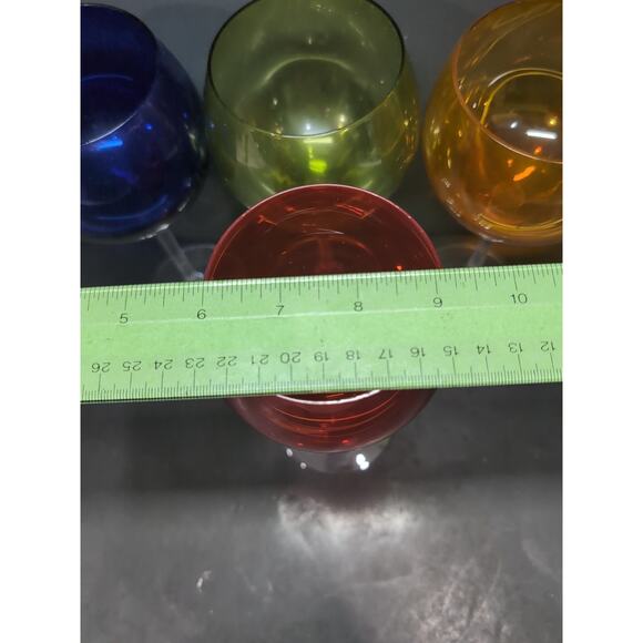 Hand Blown Balloon Wine Glasses, Vintage Cocktail Goblets, Mid-Century Stems‎ - Picture 9 of 9